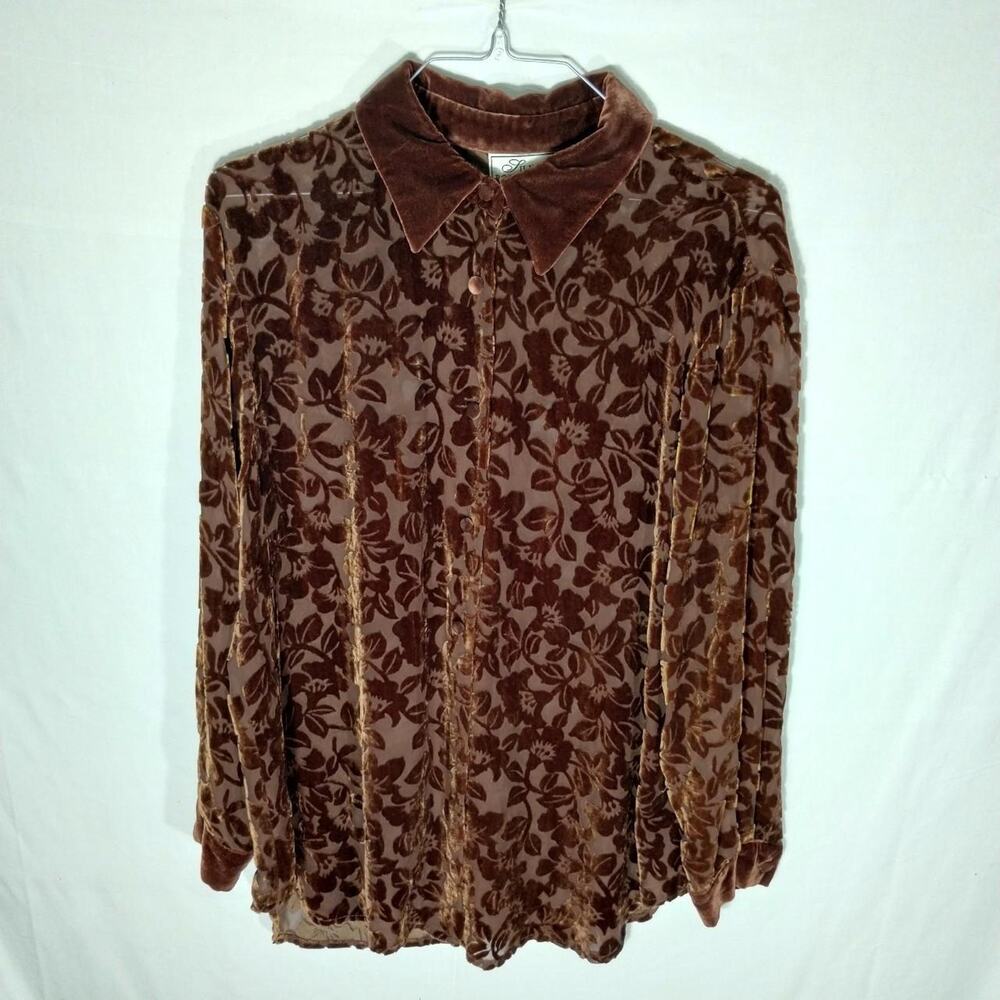 90s silk boutique brown floral